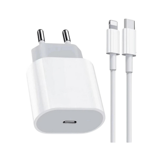 iPhone punjač s USB-C kablom, bijele boje, namijenjen za punjenje iPhone uređaja uz brzo punjenje i prijenos podataka. 35W